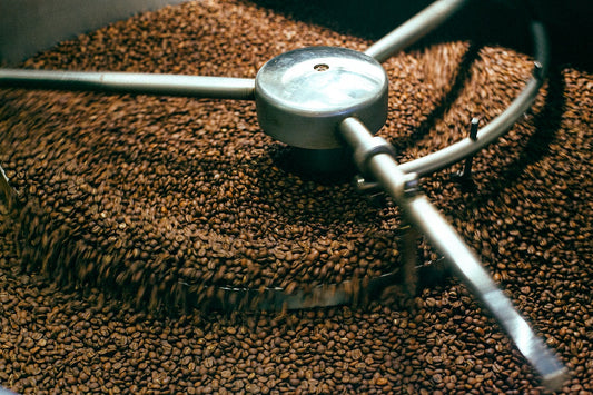 Automatic Roaster spinning and roasting coffee beans